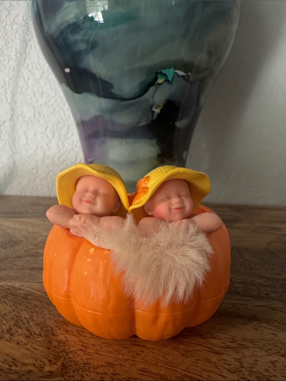 Zulu My Mini Baby Orange Pumpkin Fall Halloween Secret Rare Twins w/Yellow Hats